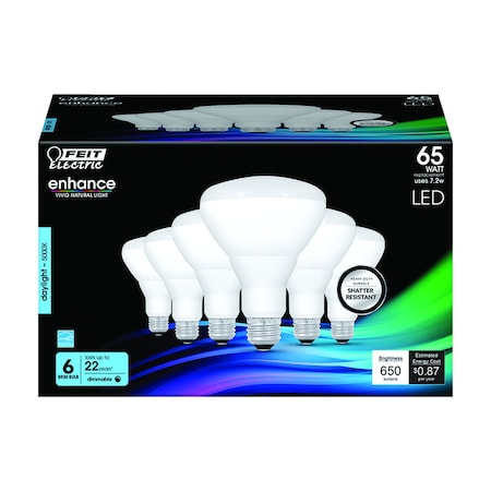 Feit Electric Feit Enhance BR30 E26 (Medium) LED Bulb Daylight 65 Watt Equivalence 6 pk BR30DM/950CA/6